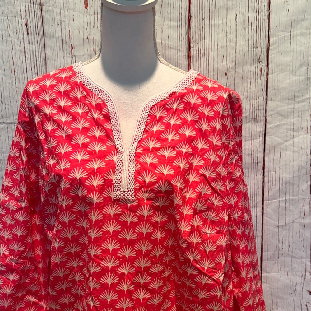 Talbots Red and White Patterned Top - Picture 2 of 2